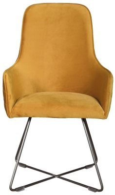 Product photograph of Additions Utah Plush Mustard Dining Chair Sold In Pairs from Choice Furniture Superstore