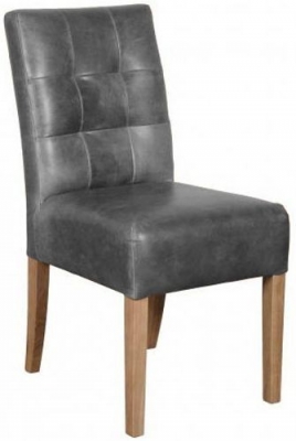 Product photograph of Additions Colin Cerato Grey Leather Dining Chair Sold In Pairs from Choice Furniture Superstore