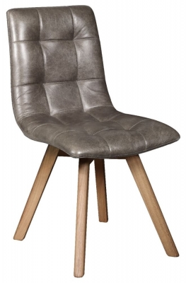 Product photograph of Carlton Dolomite Amalfi Grey Leather Dining Chair Sold In Pairs from Choice Furniture Superstore