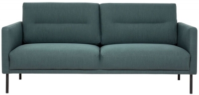 Product photograph of Larvik Dark Green Fabric 2 Seater Sofa With Black Legs from Choice Furniture Superstore