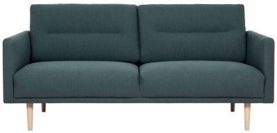 Product photograph of Larvik Dark Green Fabric 2 Seater Sofa With Oak Legs from Choice Furniture Superstore