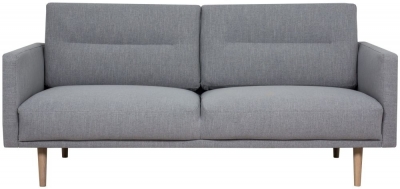 Product photograph of Larvik Grey Fabric 2 Seater Sofa With Oak Legs from Choice Furniture Superstore