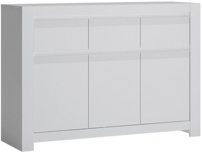 Product photograph of Novi 3 Door 3 Drawer Cabinet In Alpine White from Choice Furniture Superstore