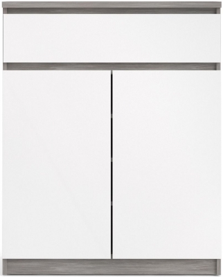 Product photograph of Naia Grey Concrete Effect 2 Door Cabinet from Choice Furniture Superstore