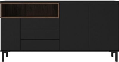 Roomers Black Extra Large Sideboard 3 Doors