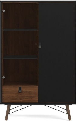 Product photograph of Ry Black 1 Door Hall Cabinet from Choice Furniture Superstore