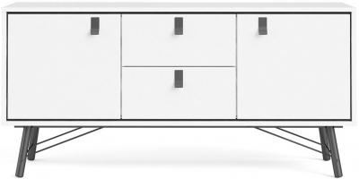 Product photograph of Ry Sideboard 2 Door 2 Drawer In Matt White from Choice Furniture Superstore