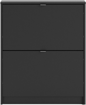 Product photograph of Shoes Shoe Cabinet With 2 Tilting Door And 1 Layer In Matt Black from Choice Furniture Superstore