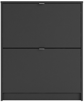 Product photograph of Shoes Shoe Cabinet With 2 Tilting Door And 2 Layers In Matt Black from Choice Furniture Superstore