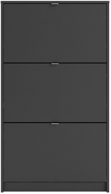 Product photograph of Shoes Shoe Cabinet With 3 Tilting Door And 2 Layers In Matt Black from Choice Furniture Superstore