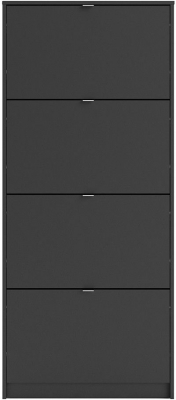 Product photograph of Shoes Shoe Cabinet With 4 Tilting Door And 1 Layer In Matt Black from Choice Furniture Superstore