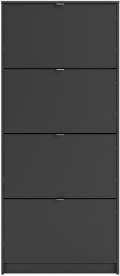 Product photograph of Shoes Shoe Cabinet With 4 Tilting Door And 2 Layers In Matt Black from Choice Furniture Superstore