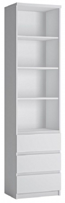 Product photograph of Fribo Tall Narrow 3 Drawer Bookcase from Choice Furniture Superstore