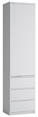 Product photograph of Fribo Tall Narrow 1 Door 3 Drawer Cupboard from Choice Furniture Superstore