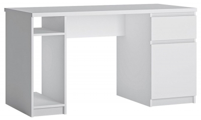 Product photograph of Fribo 1 Door 1 Drawer Twin Pedestal Desk from Choice Furniture Superstore