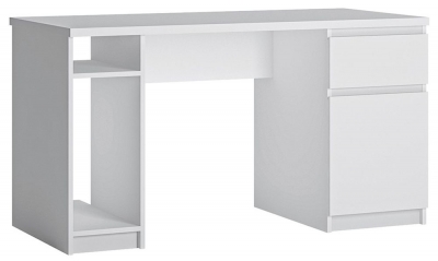Fribo White Double Pedestal Desk