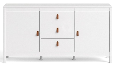 Product photograph of Barcelona Sideboard 2 Door 3 Drawer In White from Choice Furniture Superstore