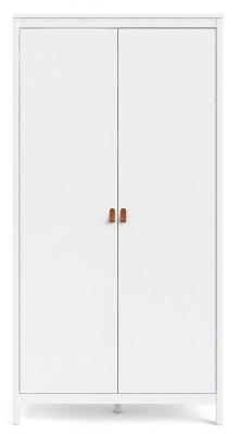 Product photograph of Barcelona White 2 Door Wardrobe from Choice Furniture Superstore