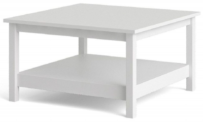 Product photograph of Barcelona White Square Coffee Table from Choice Furniture Superstore