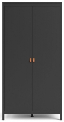 Product photograph of Barcelona Black 2 Door Wardrobe from Choice Furniture Superstore