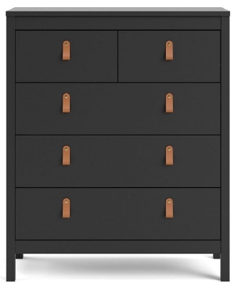 Product photograph of Barcelona Black 3 2 Drawer Chest from Choice Furniture Superstore