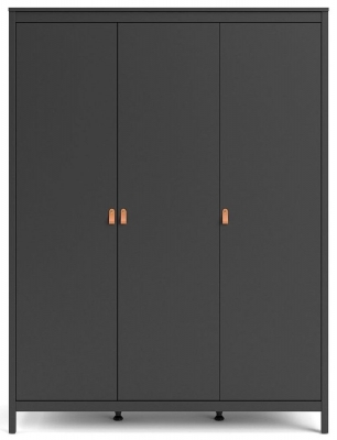 Product photograph of Barcelona Black 3 Door Triple Wardrobe from Choice Furniture Superstore