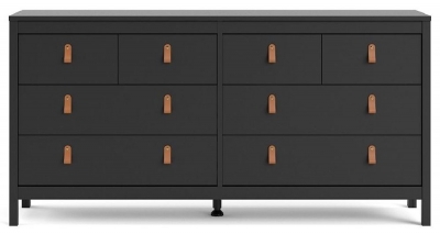 Product photograph of Barcelona 4 4 Drawer Double Dresser In Matt Black from Choice Furniture Superstore