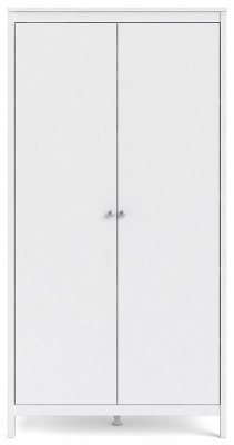 Product photograph of Madrid White 2 Door Wardrobe from Choice Furniture Superstore