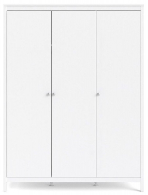 Product photograph of Madrid White 3 Door Triple Wardrobe from Choice Furniture Superstore