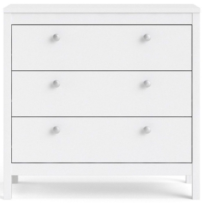 Product photograph of Madrid Chest 3 Drawer In White from Choice Furniture Superstore