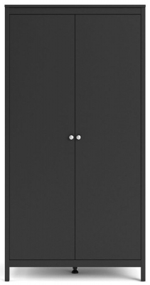 Product photograph of Madrid 2 Door Wardrobe In Matt Black from Choice Furniture Superstore