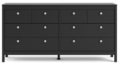 Product photograph of Madrid Black 8 Drawer Dresser from Choice Furniture Superstore
