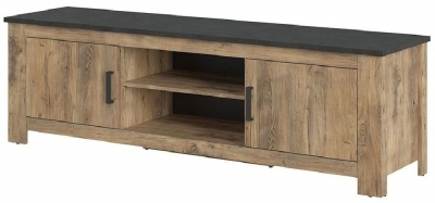 Product photograph of Rapallo 2 Door 189cm Wide Tv Cabinet In Chestnut And Matera Grey from Choice Furniture Superstore