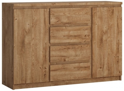 Product photograph of Fribo Oak Effect 2 Door Medium Sideboard from Choice Furniture Superstore