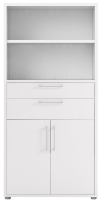 Product photograph of Prima White 2 Door With 2 Shelves Bookcase from Choice Furniture Superstore