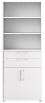Product photograph of Prima Bookcase 3 Shelves With 2 Drawer And 2 Door from Choice Furniture Superstore