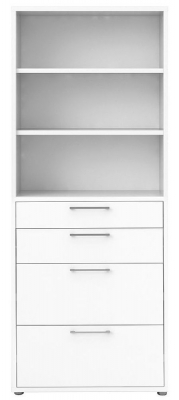 Product photograph of Prima Bookcase 2 Shelves With 2 Drawer 2 File Drawer from Choice Furniture Superstore