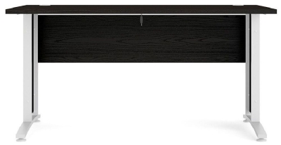 Product photograph of Prima Desk 150cm In Black Woodgrain With White Legs from Choice Furniture Superstore