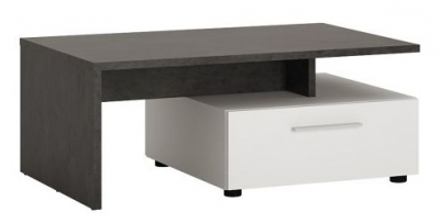 Product photograph of Zingaro Grey And White 2 Drawer Coffee Table from Choice Furniture Superstore