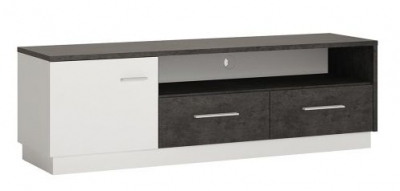 Zingaro Slate Grey and White 1 Door 2 Drawer Wide TV Cabinet