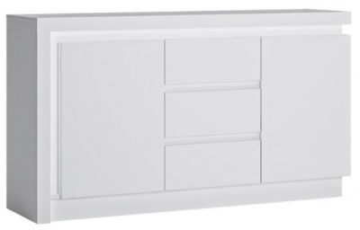 Product photograph of Lyon White Gloss 2 Door Medium Sideboard from Choice Furniture Superstore
