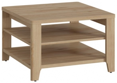 Product photograph of Cestino Oak Effect Square Coffee Table from Choice Furniture Superstore