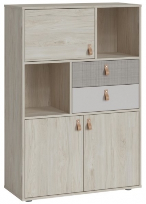 Product photograph of Denim Light Wood Effect 3 Door Cabinet from Choice Furniture Superstore