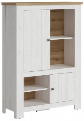 Product photograph of Celesto White 2 Door Low Cabinet from Choice Furniture Superstore