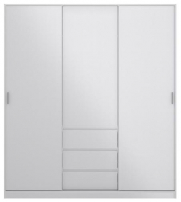 Product photograph of Naia Wardrobe With 2 Sliding Door 1 Door 3 Drawer In White High Gloss from Choice Furniture Superstore