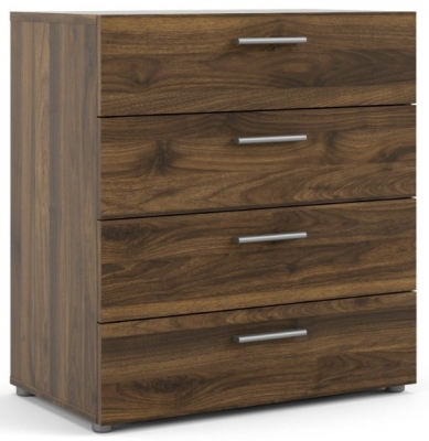 Product photograph of Pepe Walnut 4 Drawer Chest from Choice Furniture Superstore