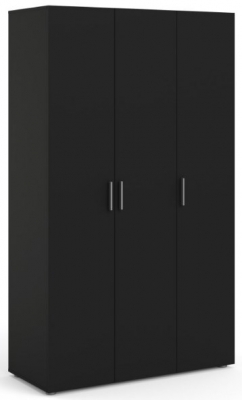 Product photograph of Pepe Black 3 Door Triple Wardrobe from Choice Furniture Superstore