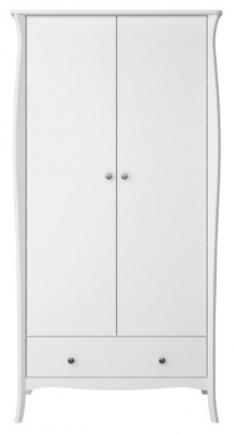 Product photograph of Baroque 2 Door 1 Drawer Wardrobe White from Choice Furniture Superstore