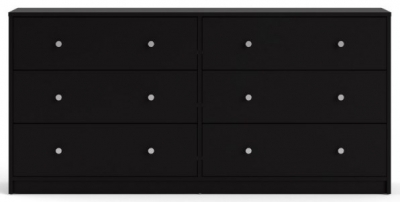 Product photograph of May Black 6 Drawer Wide Chest from Choice Furniture Superstore