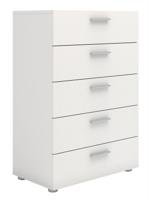 Product photograph of Pepe White 5 Drawer Chest from Choice Furniture Superstore